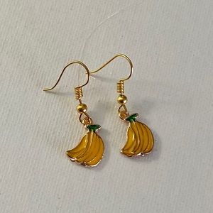 Handmade banana dangle earrings